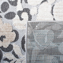 Load image into Gallery viewer, Glaston Floral Indoor / Outdoor Area Rug in Ivory/Charcoal, Rectangle 9&#39; x 12&#39;
