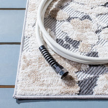 Load image into Gallery viewer, Glaston Floral Indoor / Outdoor Area Rug in Ivory/Charcoal, Rectangle 9&#39; x 12&#39;
