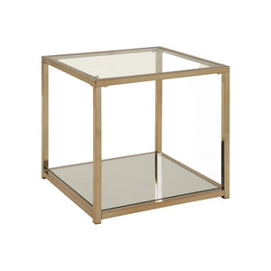 Glaucia Glass Floor Shelf End Table