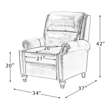 Load image into Gallery viewer, Gledhill 34&#39;&#39; Wide Genuine Leather Manual Club Recliner
