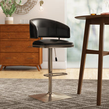 Load image into Gallery viewer, Glick Pelfrey Adjustable Height Swivel Bar Stool, Color: Black, #6409
