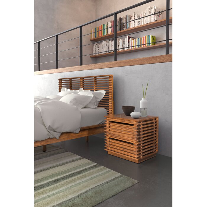 Glidden Walnut 2 Drawer Nightstand (LW202)