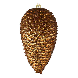 Mocha Glitter Pine Cone Shaped Ornament - Set of 4 (1576ND)