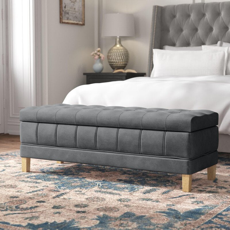 Gloria 52'' Wide Velvet Tufted Rectangle Storage Ottoman with Storage 7751RR