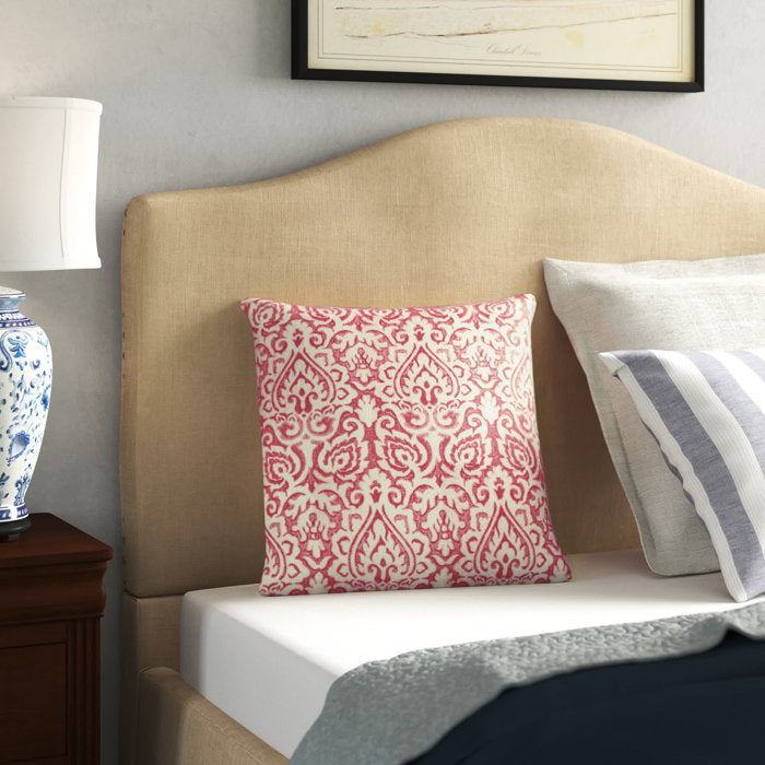 Pink Godines Cotton Damask Throw Pillow, (Set of 2)