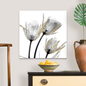24" H x 24" W x 1.25" D Gold Embellished Tulips 2 by Albert Koetsier Painting on Canvas
