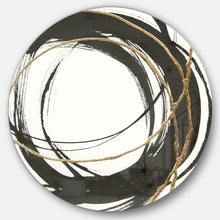 Load image into Gallery viewer, 36&quot; H x 36&quot; W Gold Glamour Circle III - Painting Print Metal Circle Wall Art
