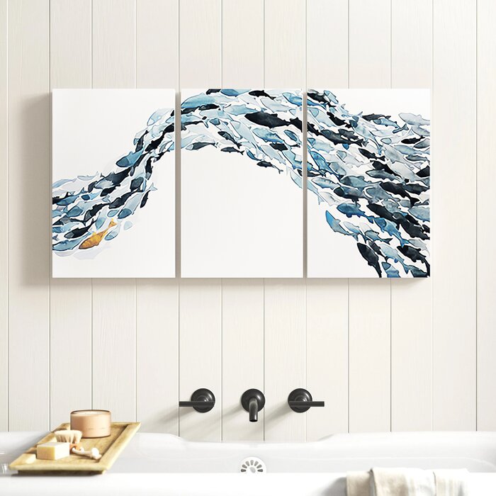 Goldfish by Norman Wyatt Jr. 3 Piece Wrapped Canvas Print