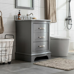 Goleta 24'' Free-standing Single Bathroom Vanity with Marble Vanity Top