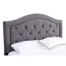 Load image into Gallery viewer, King/Cal King Stormy Grey Velvet Gossman Upholstered Panel Headboard MRM1150
