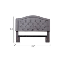Load image into Gallery viewer, King/Cal King Stormy Grey Velvet Gossman Upholstered Panel Headboard MRM1150
