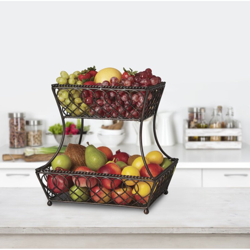 Gourmet Basics by Mikasa Loop and Lattice Fruit Basket
