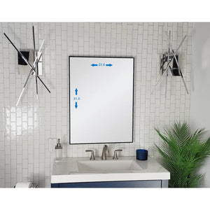 31.5" x 23.6" Black Goyette Beveled Bathroom / Vanity Mirror