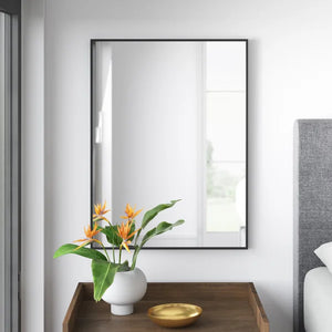 31.5" x 23.6" Black Goyette Beveled Bathroom / Vanity Mirror