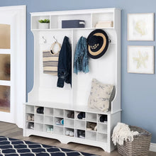 Load image into Gallery viewer, White Gracie 60&#39;&#39; Wide Hall Tree with Bench

