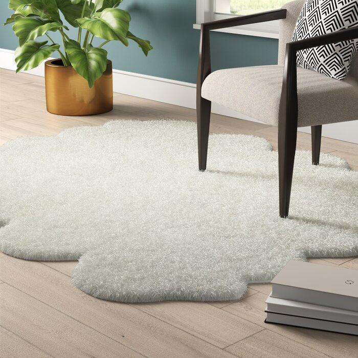 Graciela Handmade Faux Sheepskin Area Rug in Cream
