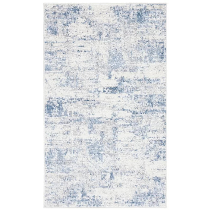 Grandview Abstract Area Rug in Blue/Ivory Rectangle