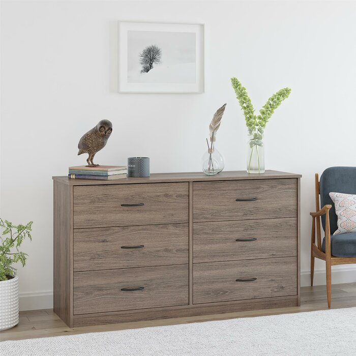 Grantville 6 Drawer Dresser Rustic Oak #2358HW