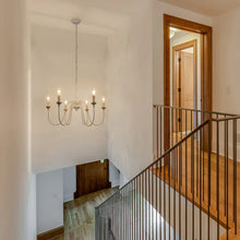 Load image into Gallery viewer, Gravitt 6 - Light Candle Style Classic Chandelier with Wrought Iron Accents

