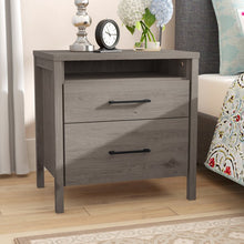 Load image into Gallery viewer, Gray Maple Gravity 22.63&#39;&#39; Tall 2 Drawer Nightstand
