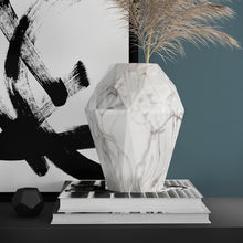 Load image into Gallery viewer, Dorfman White/Gray 12" Ceramic Marble Table Vase 1128CDR
