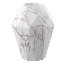 Load image into Gallery viewer, Dorfman White/Gray 12" Ceramic Marble Table Vase 1128CDR
