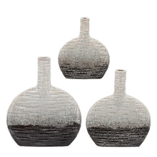 Load image into Gallery viewer, 12&quot; H x 10&quot; W x 3&quot; D Gray/Ivory Indoor / Outdoor Ceramic Decorative Bottles
