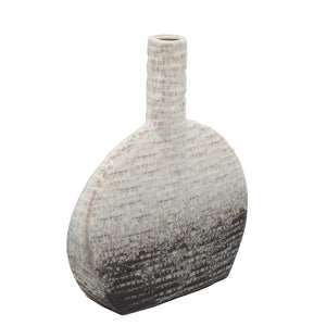 12" H x 10" W x 3" D Gray/Ivory Indoor / Outdoor Ceramic Decorative Bottles