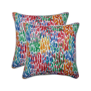 18 x 18 Greaney Make It Rain Zinnia Indoor/Outdoor Throw Pillow