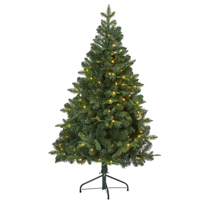 Green Fir Artificial Christmas Tree with Clear Lights (54MM)