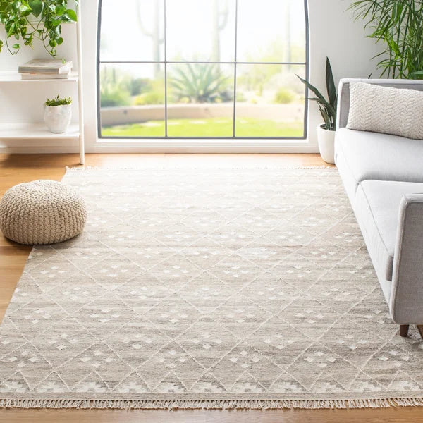 Greeson Handmade Flatweave Wool Natural Beige/Ivory Rug 8' x 10'