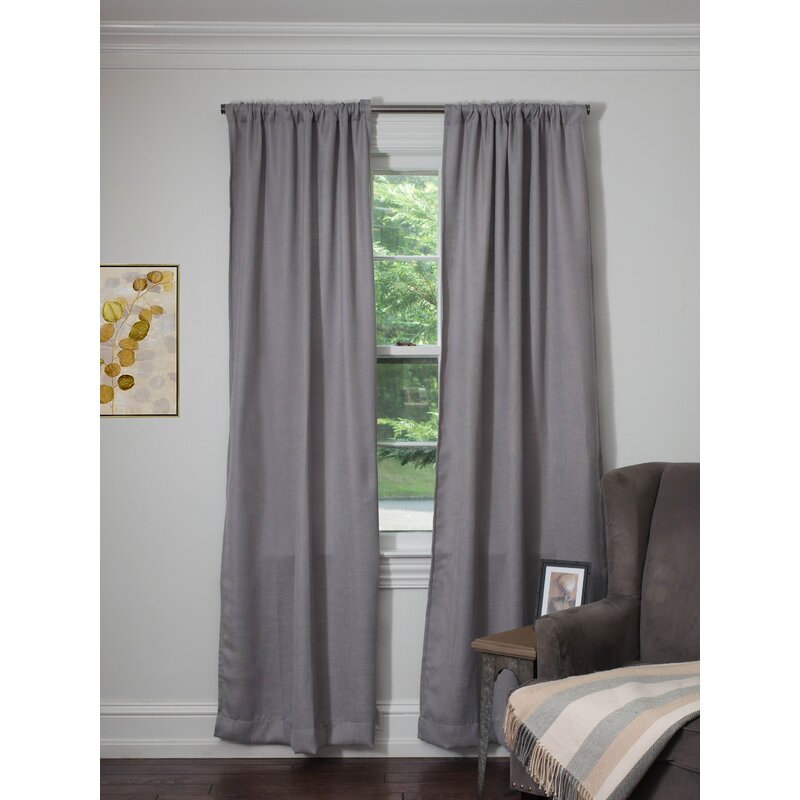 Grenoble Crescent Solid Blackout Thermal Rod Pocket Curtain Panels (Set of 2) GL1082