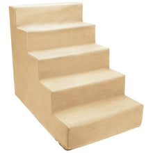 Load image into Gallery viewer, Camel Beige Grommit High Density Foam 5 Step Pet Stair
