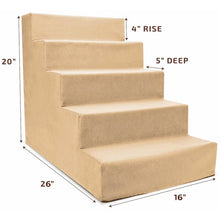 Load image into Gallery viewer, Camel Beige Grommit High Density Foam 5 Step Pet Stair
