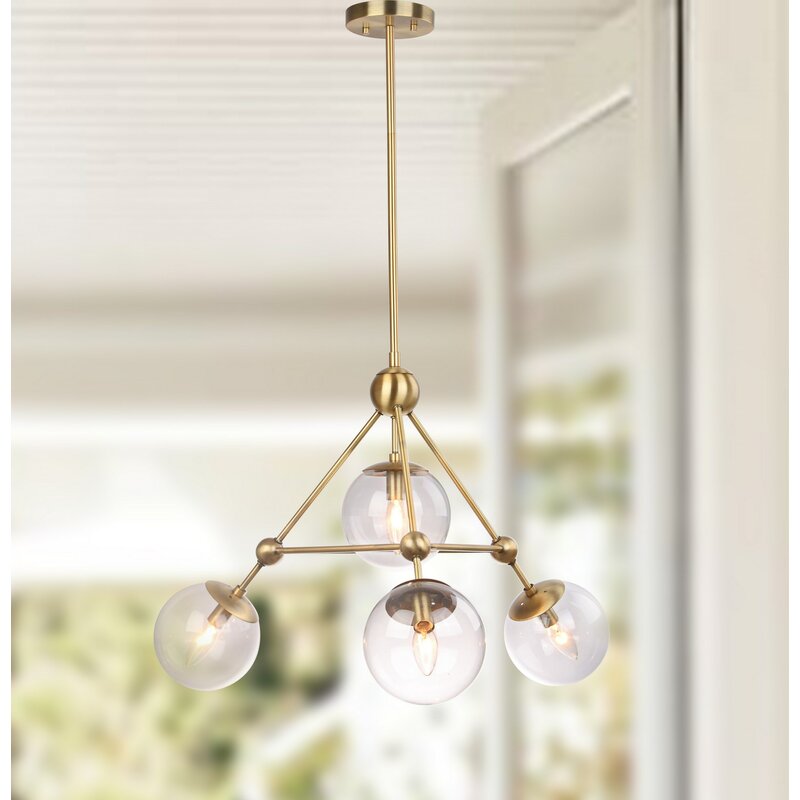 Groveland 4 - Light Unique / Statement Geometric Chandelier MRM3350