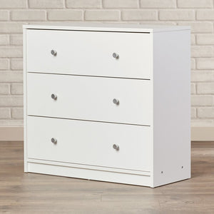 Three Drawer Dresser in White #9588