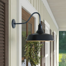 Load image into Gallery viewer, 14&quot; H x 18&quot; W x 24&quot; D Gunnora Outdoor Barn Light with Dusk to Dawn
