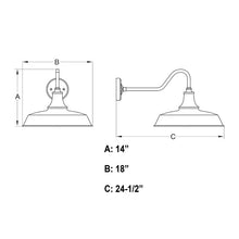 Load image into Gallery viewer, 14&quot; H x 18&quot; W x 24&quot; D Gunnora Outdoor Barn Light with Dusk to Dawn
