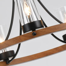 Load image into Gallery viewer, Gusman 5 - Light Candle Style Wagon Wheel Chandelier
