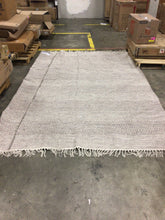 Load image into Gallery viewer, Bester Handmade Flatweave Cotton Ivory/Steel Grey 8&#39;x10&#39; Area Rug
