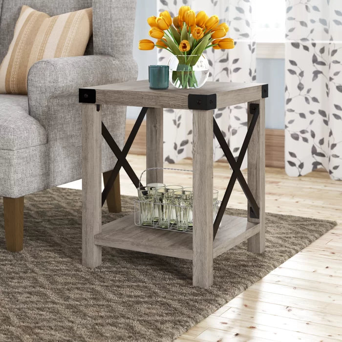 Stone Gray Gwen 22'' Tall End Table