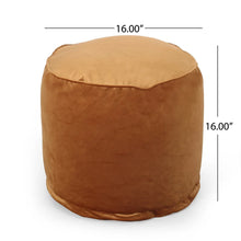 Load image into Gallery viewer, Gwinnett Modern Velveteen Cylinder Pouf by Christopher Knight Home - Apricot
