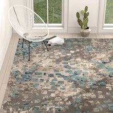 Load image into Gallery viewer, Hackman Abstract Area Rug in Grey / Light Blue 4&#39; x 5&#39;7&quot;
