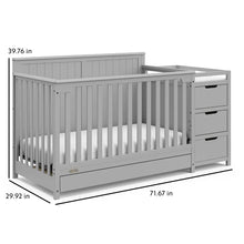 Load image into Gallery viewer, Pebble Gray Hadley 4-in-1 Convertible Crib and Changer and Storage *AS-IS*
