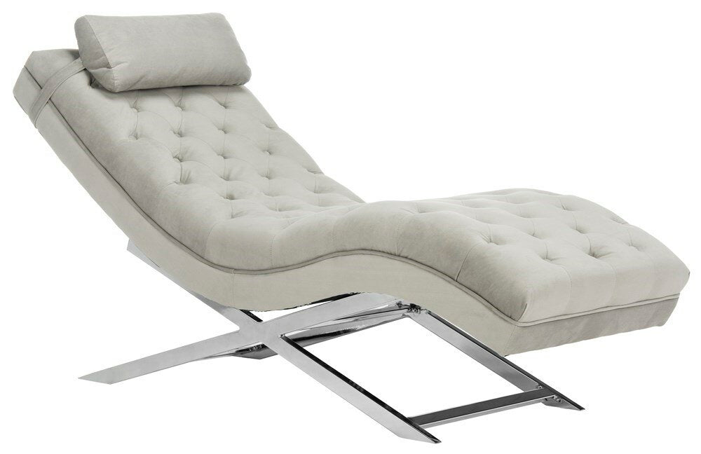 Mulder Chaise Lounge, Upholstery Color: Grey/ Silver, #6221