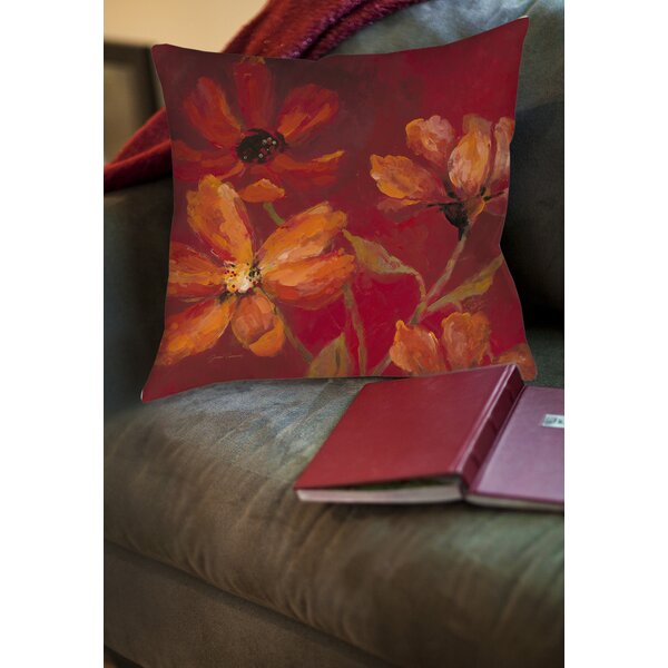 Haffenreffer Throw Pillows Set of 4 Crimson/Orange(2708RR)