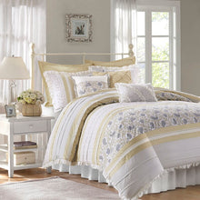 Load image into Gallery viewer, King Comforter + 8 Additional Pieces Yellow Hailee Reversible Comforter Set 323AH
