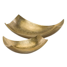 Load image into Gallery viewer, 4.5&quot; H x 13&quot; W x 7.5&quot; D Gold Halcott Large Scoop Abstract Decorative Bowl 1114AH
