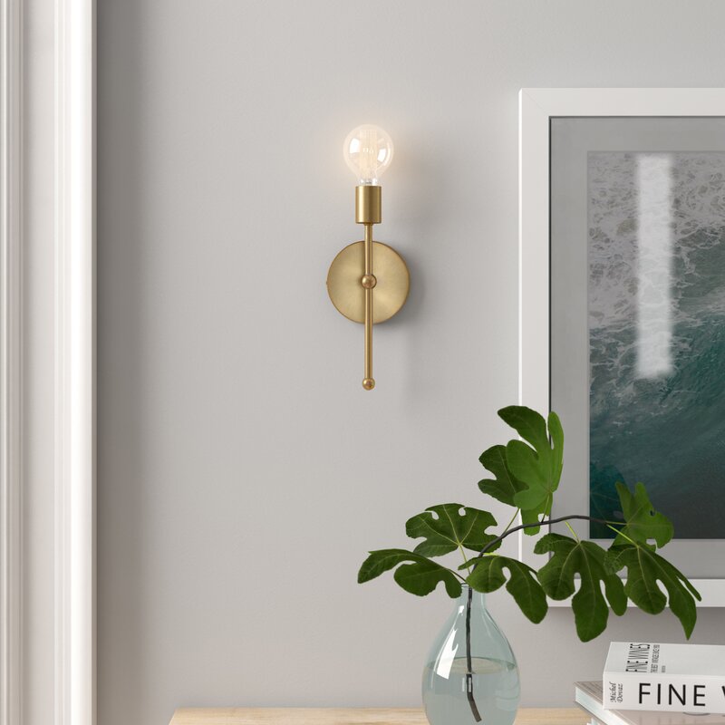 Natural Brass Haleigh 1 - Light Dimmable Wallchiere 1142AH