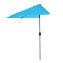 Load image into Gallery viewer, Brilliant Blue Half Round 9&#39; Market Umbrella #9429
